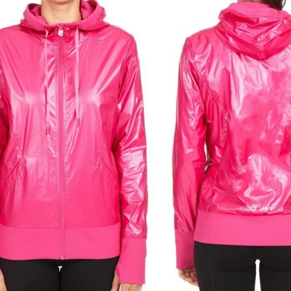 Lorna Jane.Luminosity Raspberry Pearlescent Hooded Jacket Lightweight